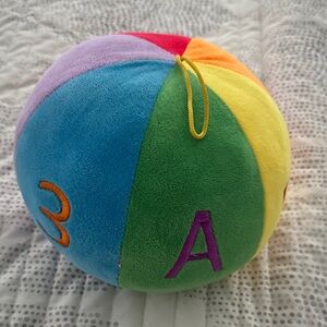 Vibrant Learning Plush Ball with Letters and Numbers Rattle inside